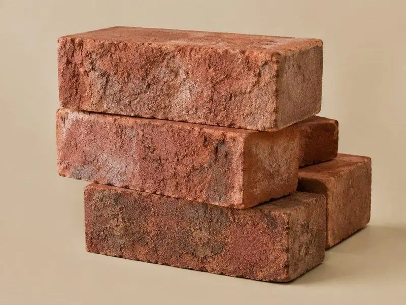 Red rustic textured face bricks